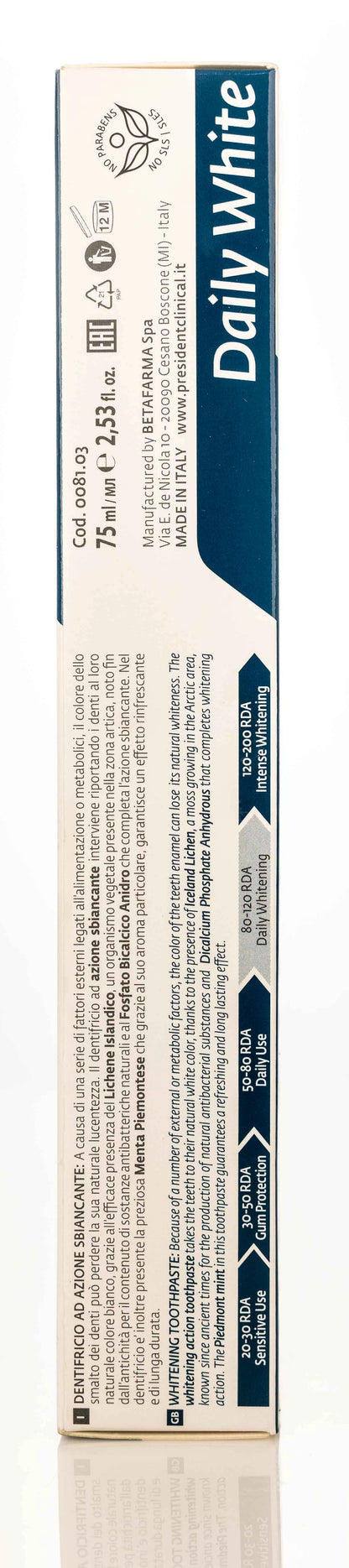 President Daily White Toothpaste 75ml