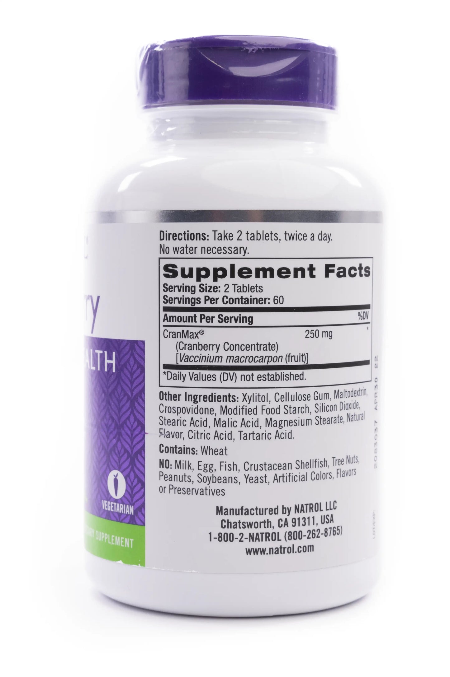 Natrol Cranberry 250mg 120 Fast Dissolve Tabets