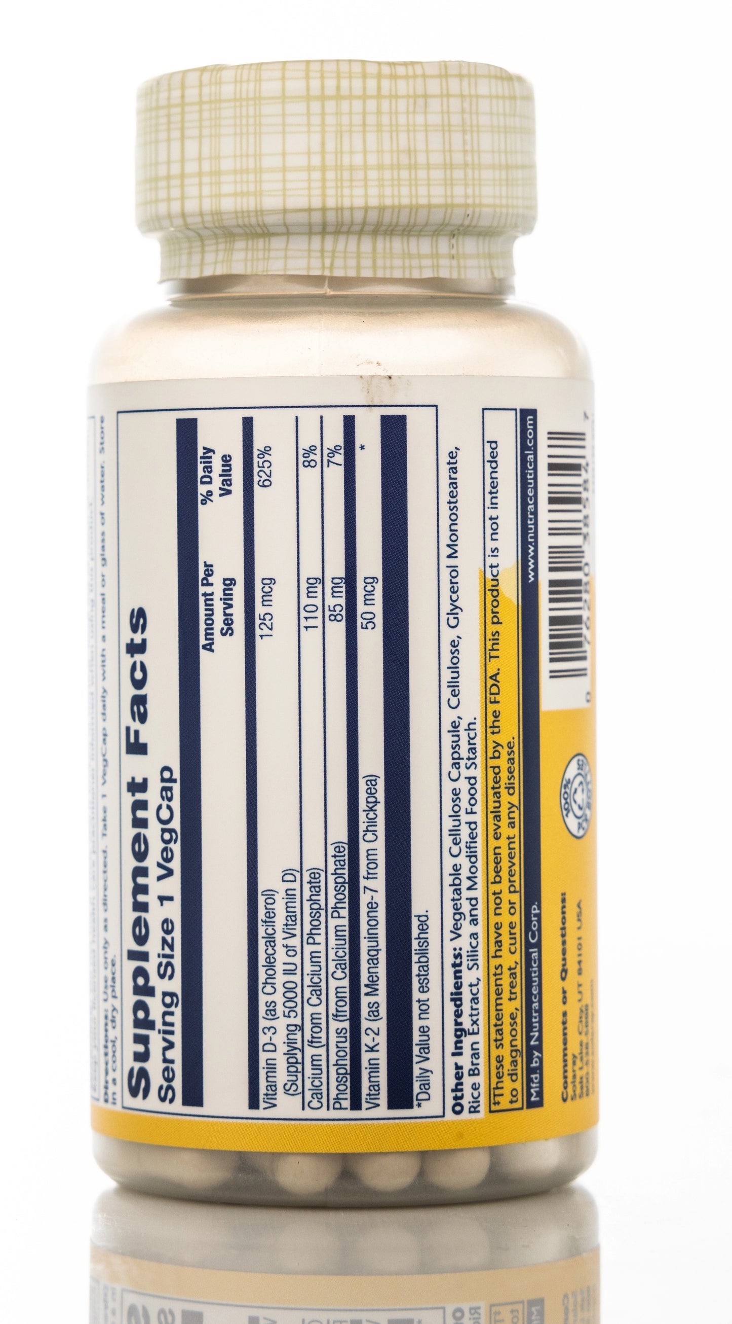 Solaray Vitamin D3 + K2 60 Capsules
