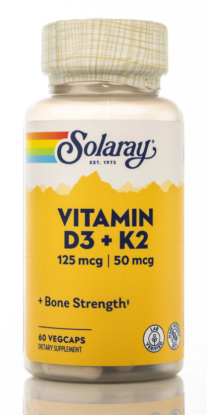 Solaray Vitamin D3 + K2 60 Capsules