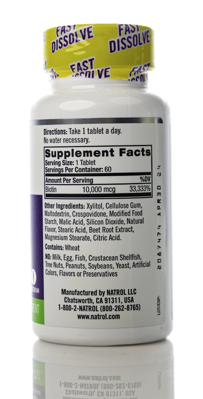 Natrol Biotin 10000mcg 60 Fast Dissolve Tabets