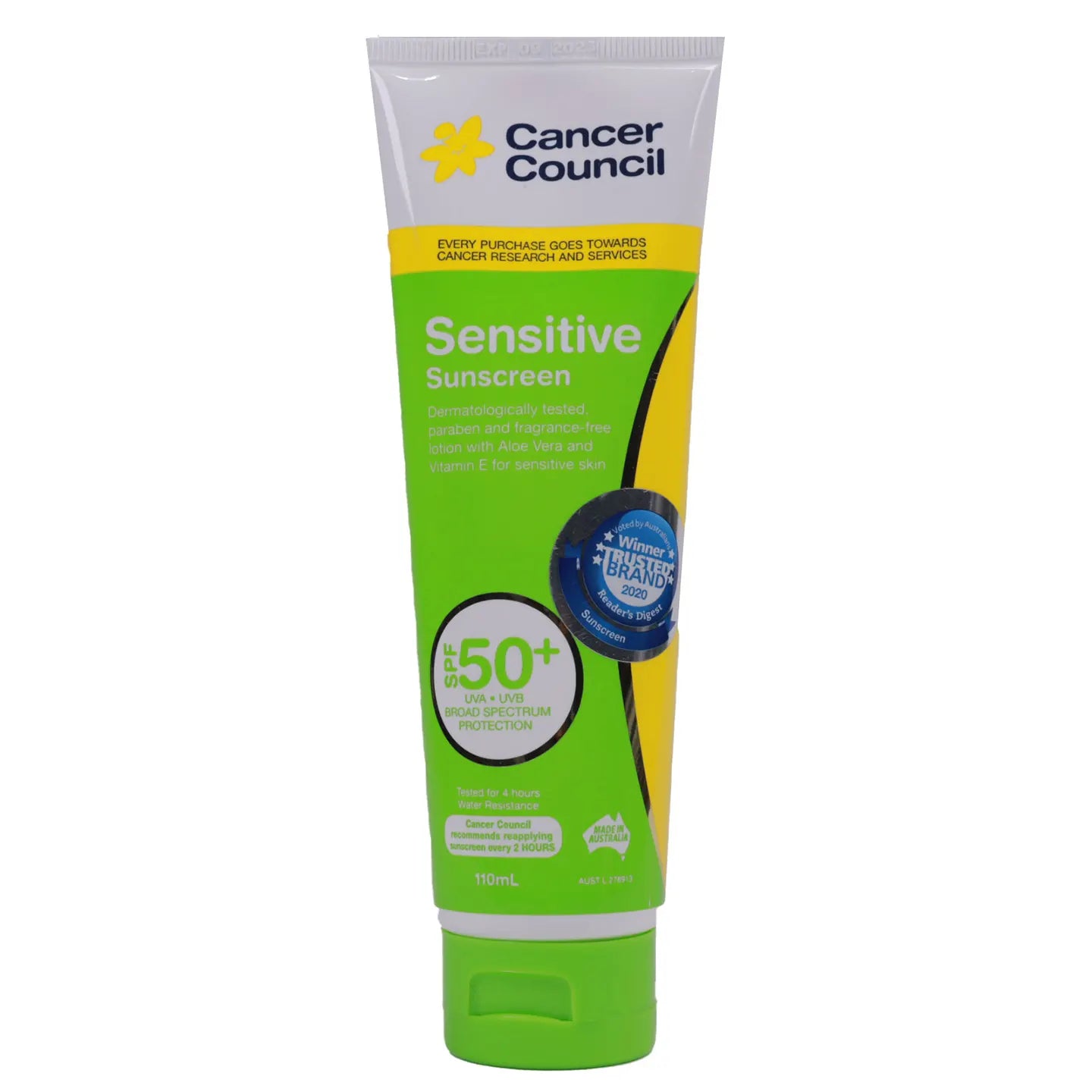 Cancer Council Sensitive Sunscreen SPF50+ Lotion 110 Ml