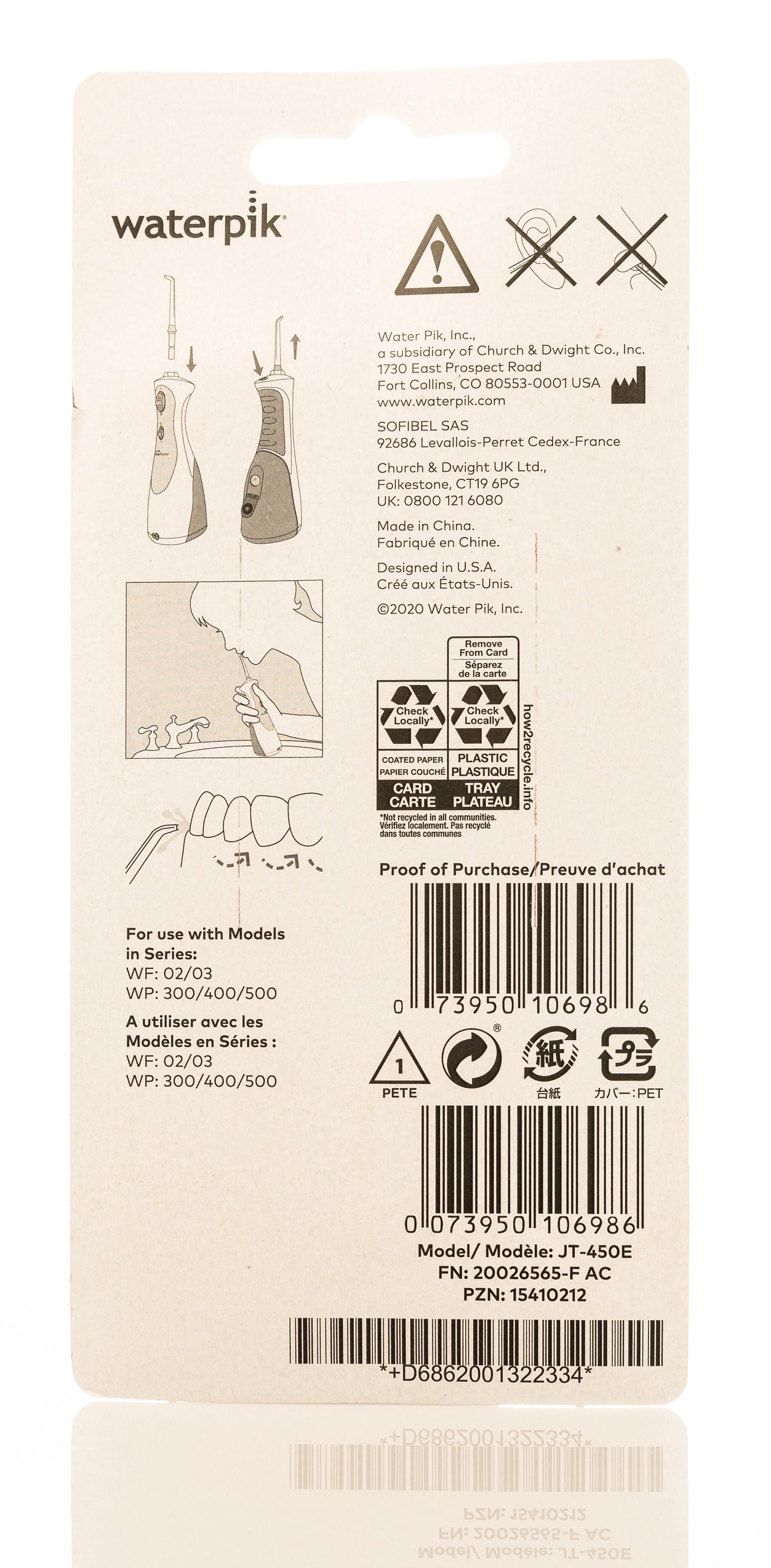 Waterpik Classic Jet Tips 2 Tips JT-100E