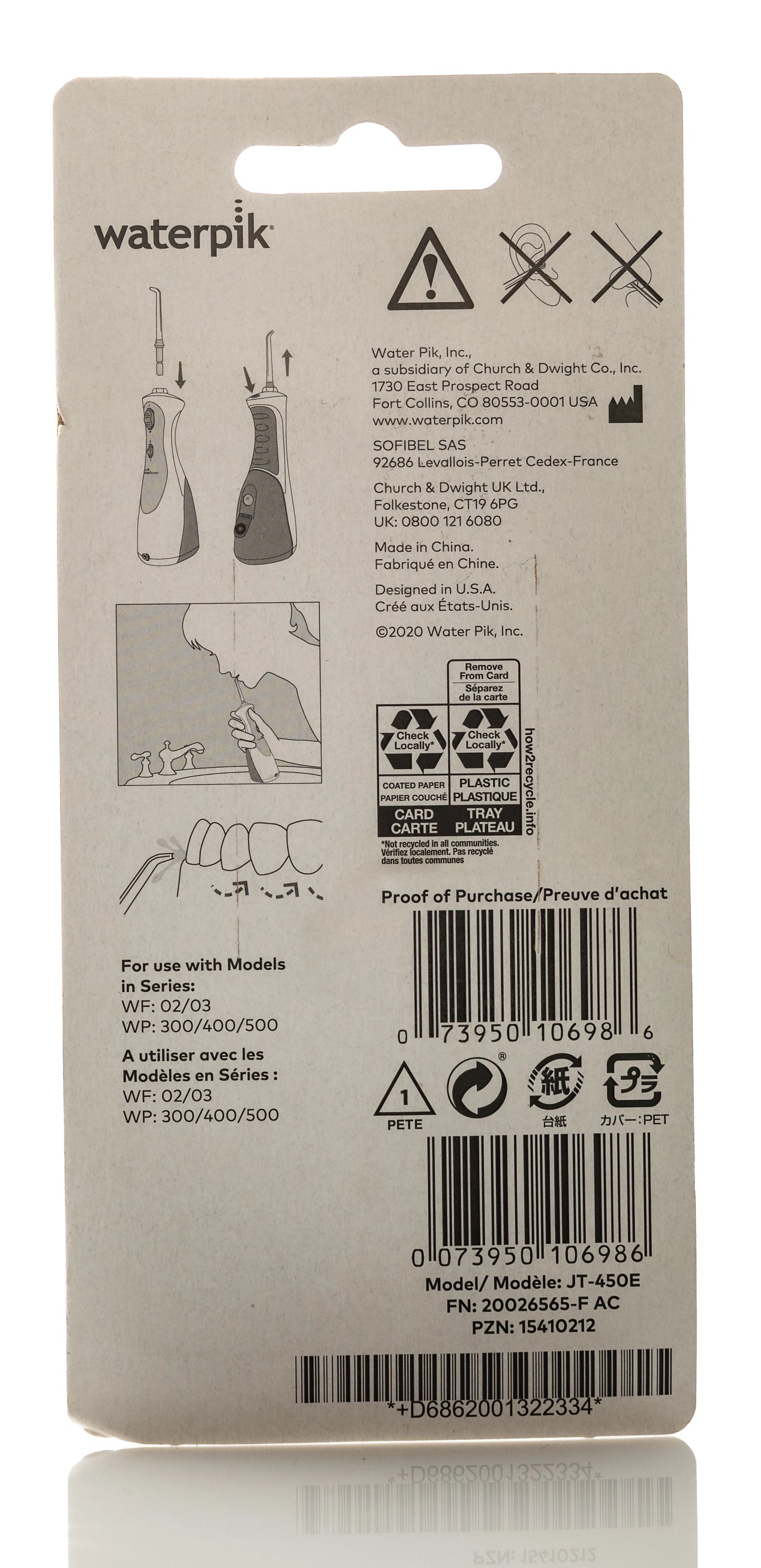 Waterpik High Classic Jet Tips 2 Tips JT-450E
