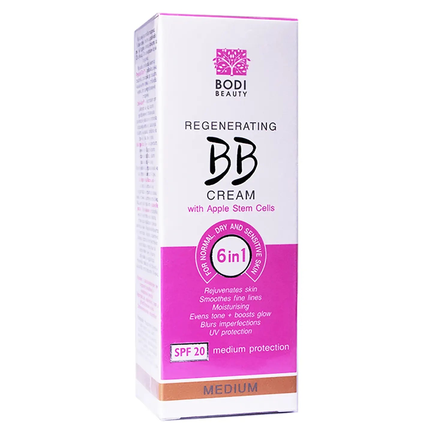 Bodi Beauty Regenerating SPF 20 BB Cream with Apple Stem Cells for Normal, Dry, and Sensitive Skin Light Shade 30 Ml