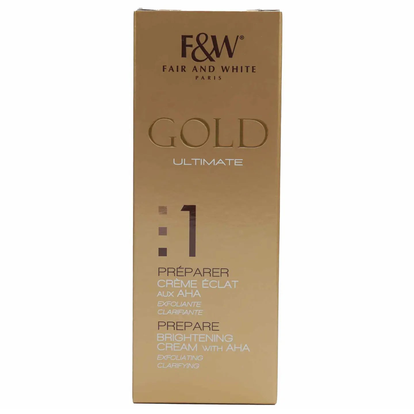 Fair And White Gold 1 Ultimate Prepare Brightening Cream with AHA Exfoliating and Clarifying 75 Ml