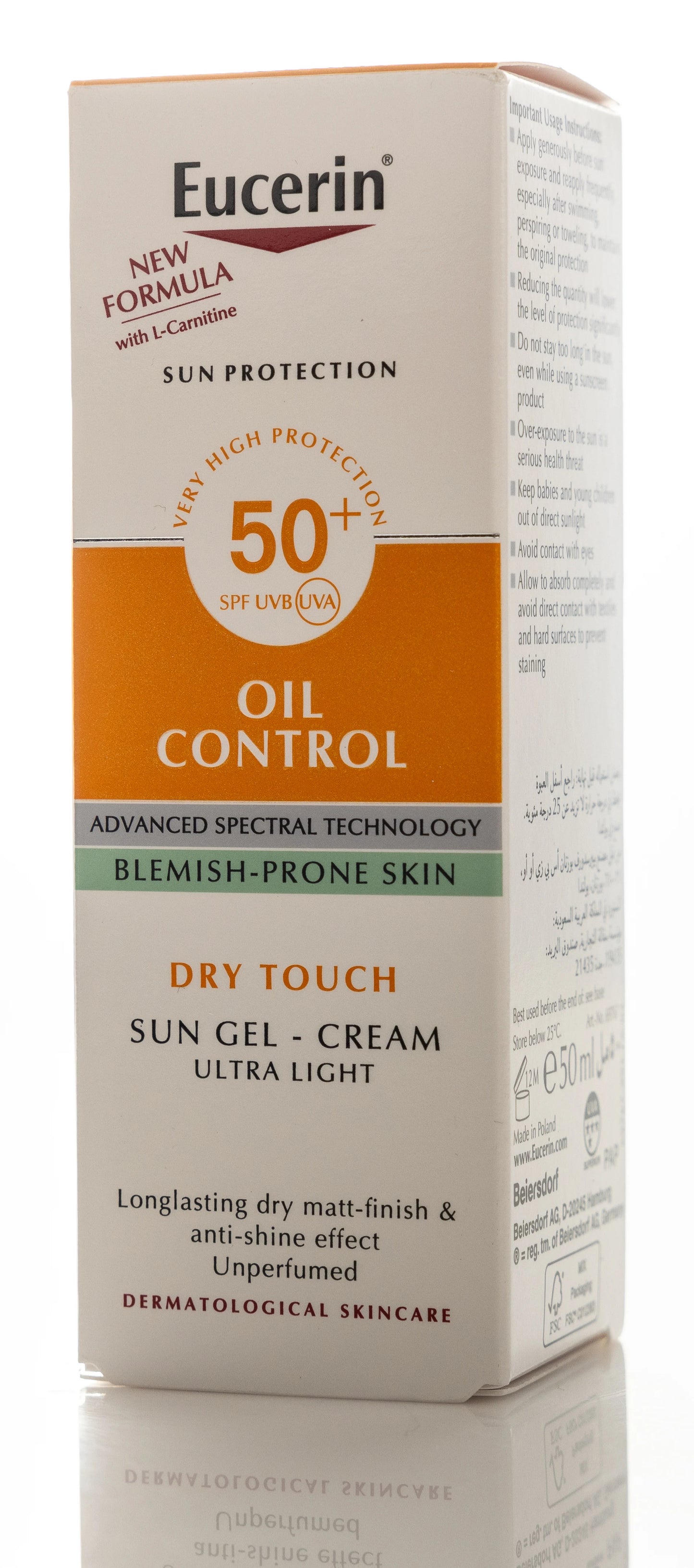 Eucerin Sun Oil Control Dry Touch SPF 50+ Gel-Cream 50 Ml