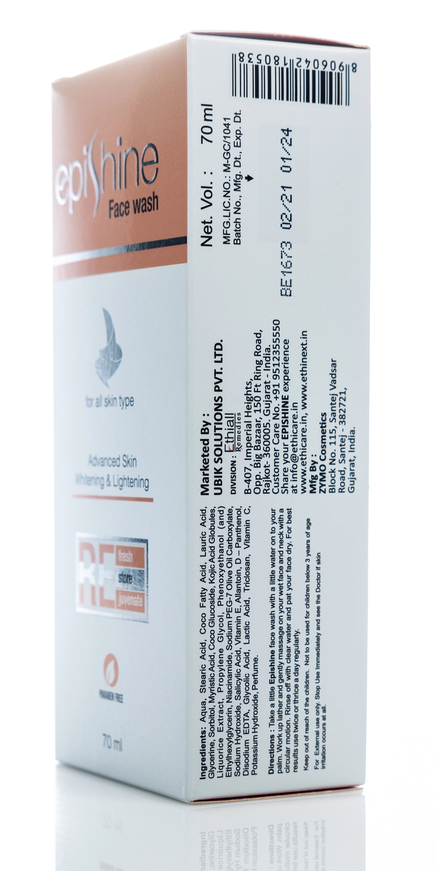 Epishine Advanced Skin
Whitening and Lightening Face Wash 70 Ml