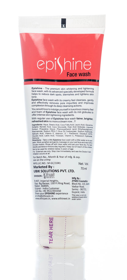 Epishine Advanced Skin
Whitening and Lightening Face Wash 70 Ml