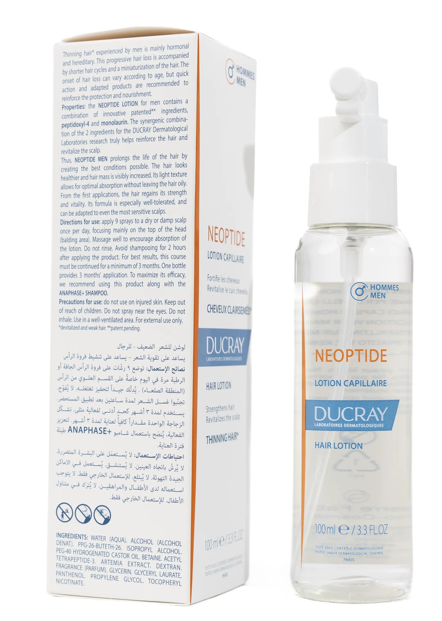 Ducray Neoptide Lotion Capillaire Thinning Hair Men Hair Lotion 100 Ml