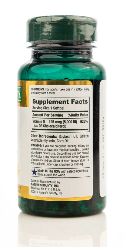 Nature's Bounty Vitamin D3 5000IU 150 Softgels