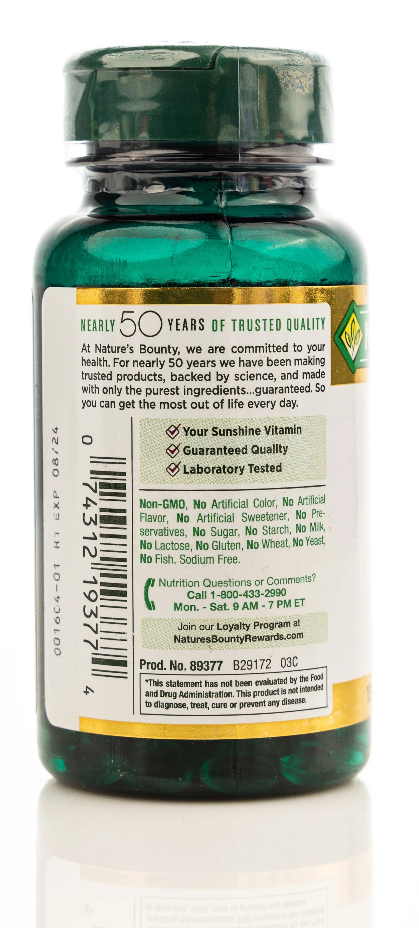 Nature's Bounty Vitamin D3 5000IU 150 Softgels