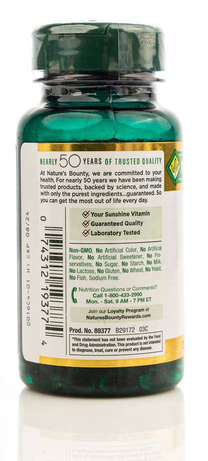 Nature's Bounty Vitamin D3 5000IU 150 Softgels