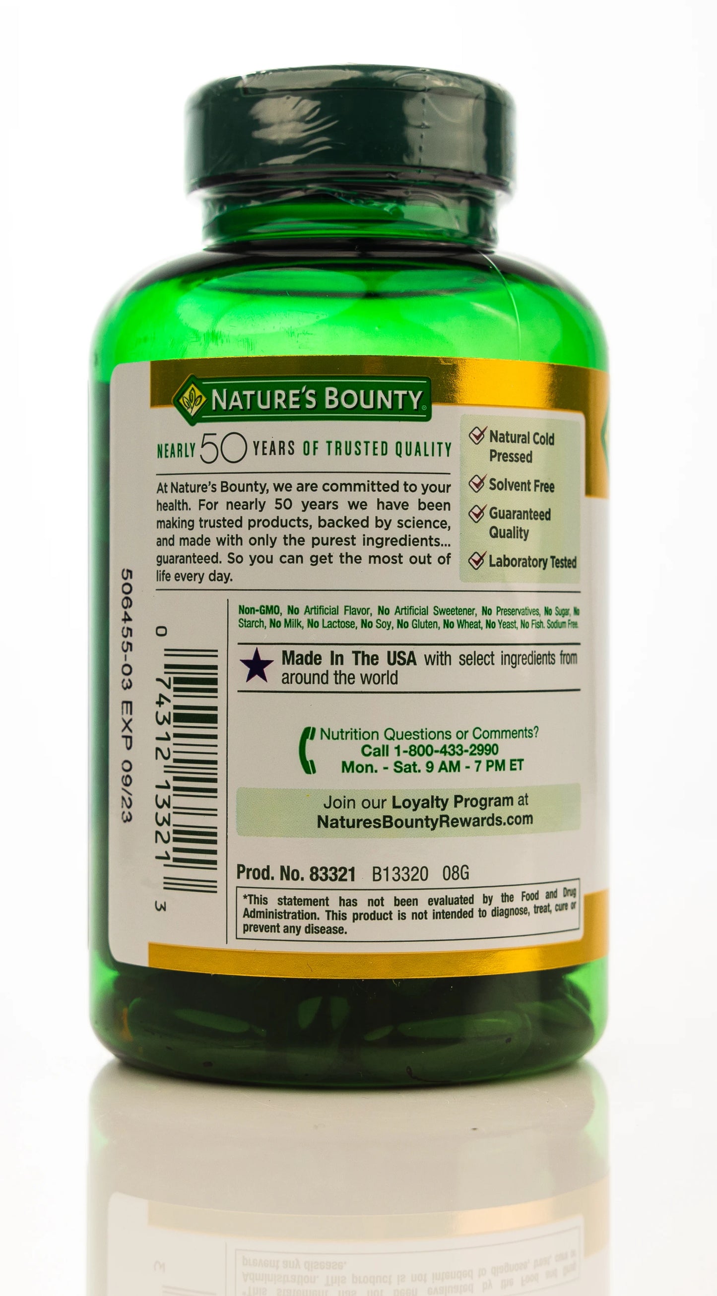Nature's Bounty Flaxseed Oil 1200 mg 125 Softgels