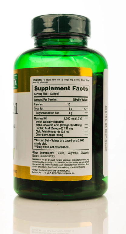 Nature's Bounty Flaxseed Oil 1200 mg 125 Softgels