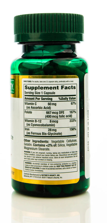 Nature's Bounty Gentle Iron 28mg 90 Capsule