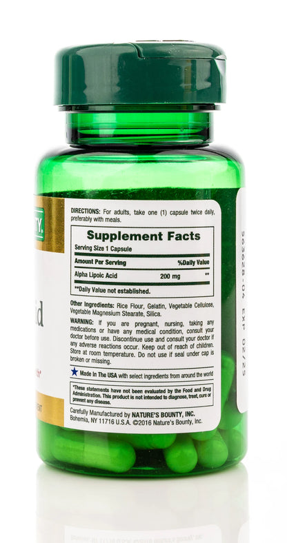Nature's Bounty Alpha Lipoic Acid 200mg 30 Capsule