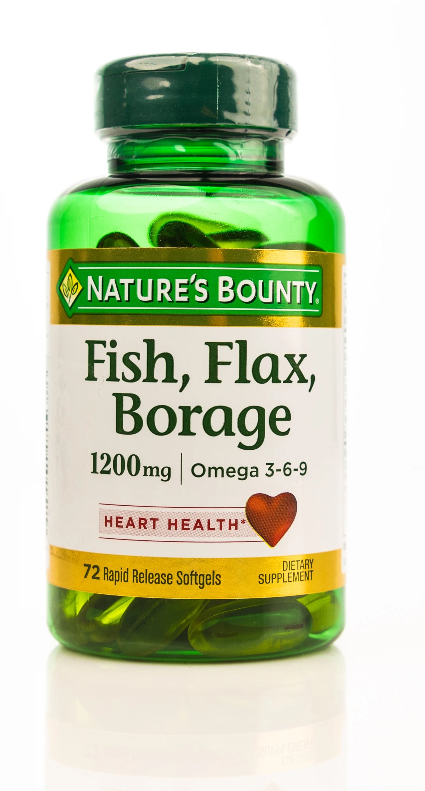 Nature's Bounty Fish,Flax,Borage Omega 3-6-9 72Capsules