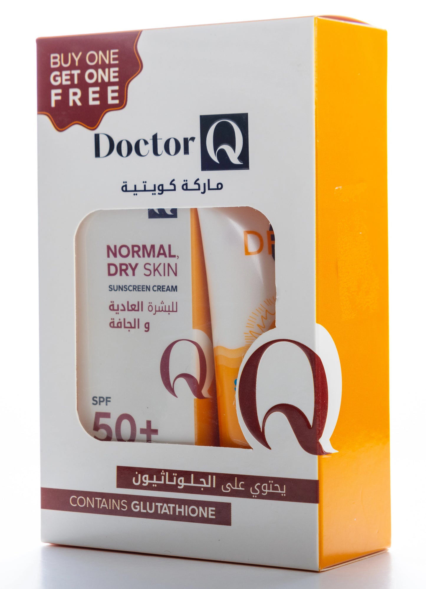 DR Q Sunscreen Cream SPF 50+ Whitening by Glutathione for Normal & Dry Skin 50 Ml  (1+1) Offer Pack