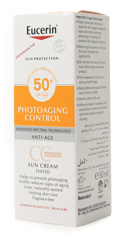 Eucerin Sun Protection SPF 50+ Photoaging Control CC Tinted Medium 50 Ml