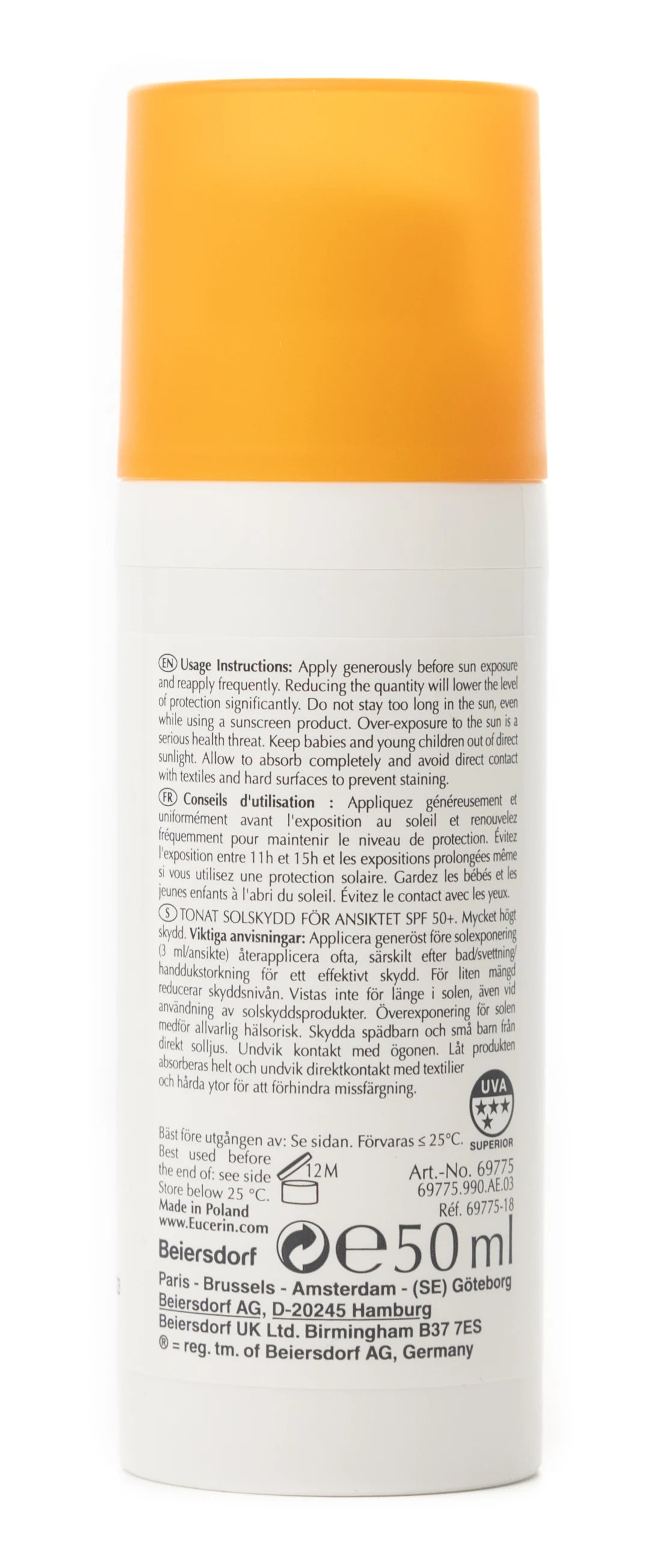 Eucerin Sun Protection SPF 50+ Photoaging Control CC Tinted Medium 50 Ml