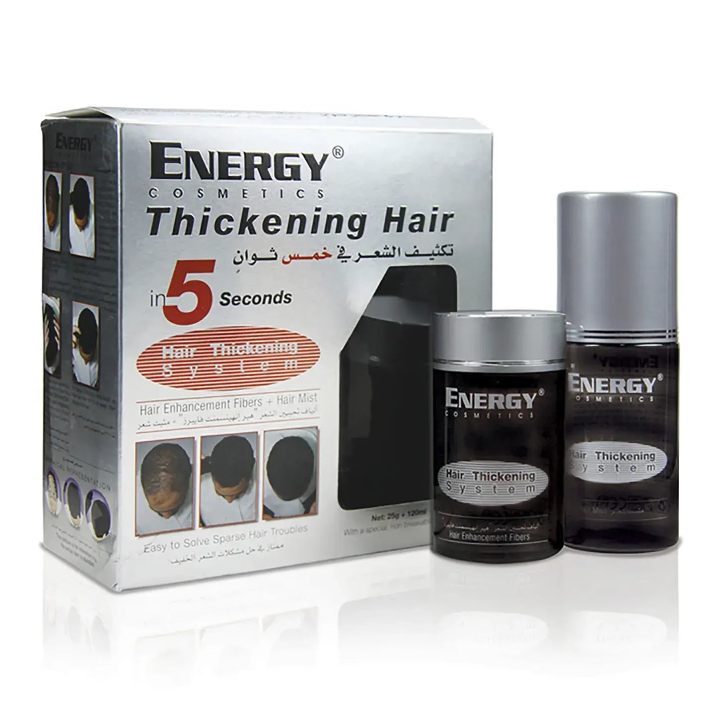 Energy Hair Thickening Kit [Dark Brown]