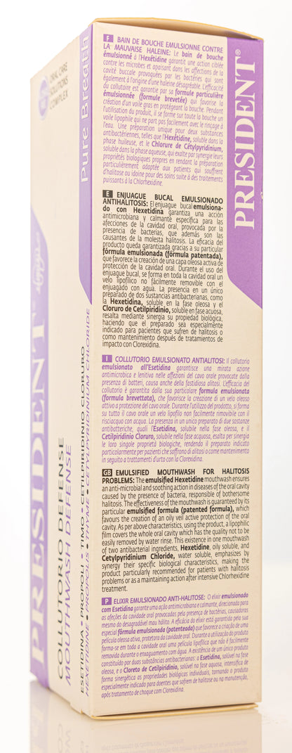 President Pure Breath Defense Mouthwash 250ml