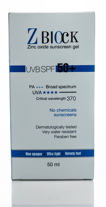 Zblock UVB SPF 50+ Sunscreen Gel 50 ml