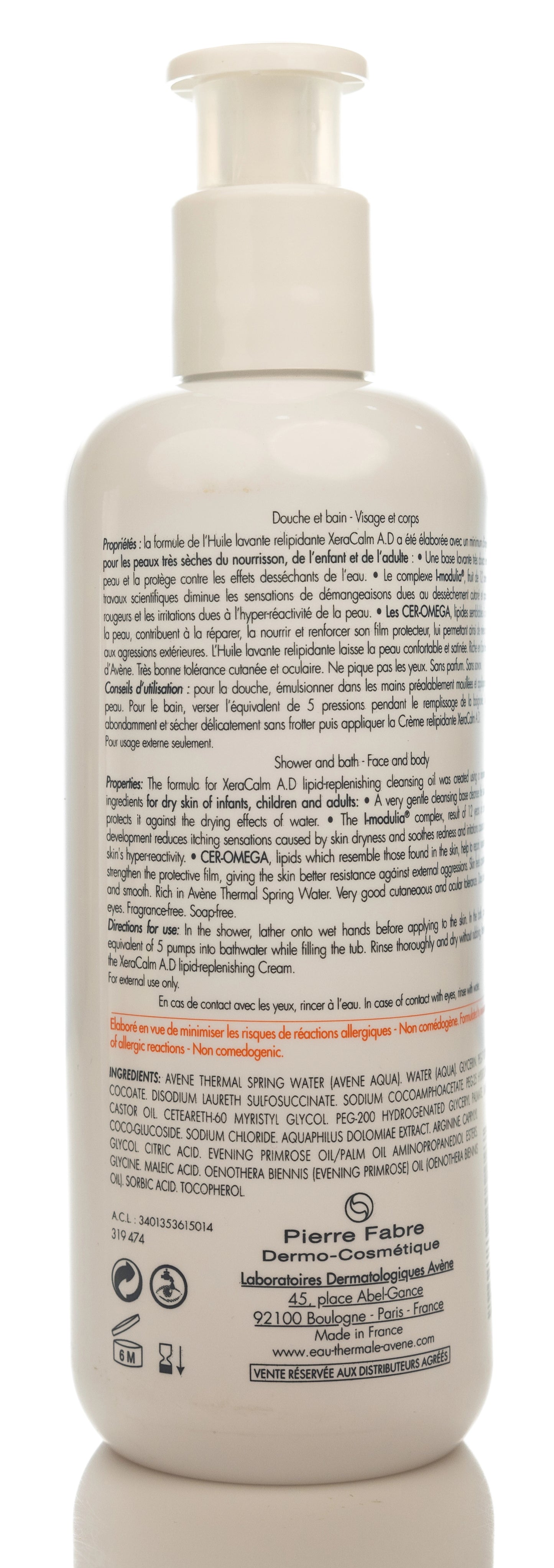 Avène XeraCalm A.D Lipid-Replenishing Cleansing Oil 400 Ml