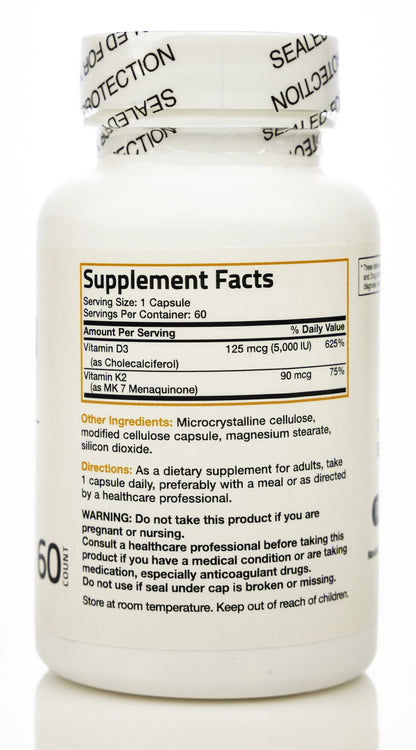 Bronson Vitamin K2+د3 5000IU 60 Capsule