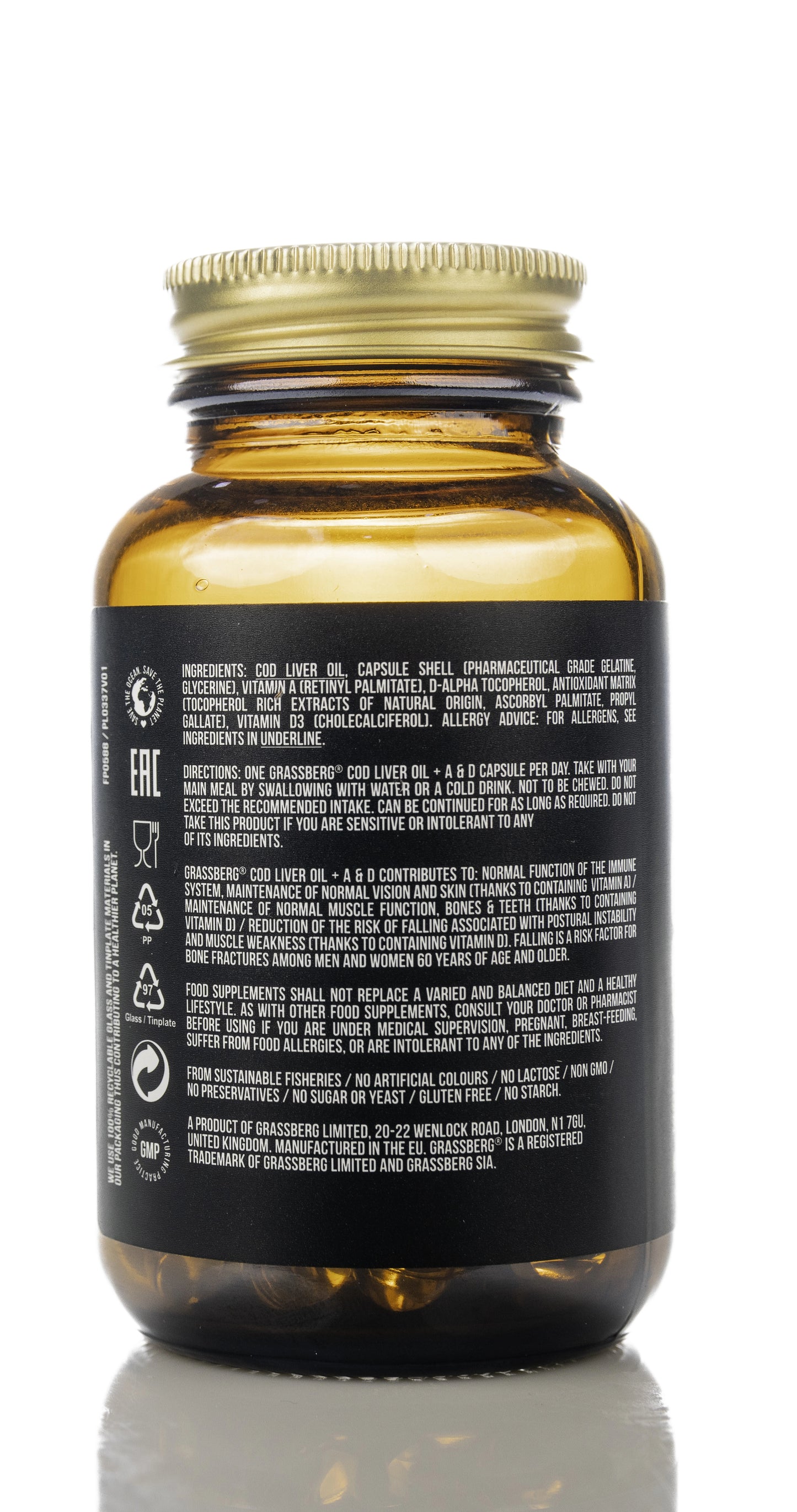 Grassberg Cod Liver Oil Vitamin A+D 60 Capsule