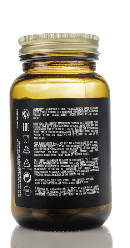 Grassberg Magnesium Premium B6 60 Capsule