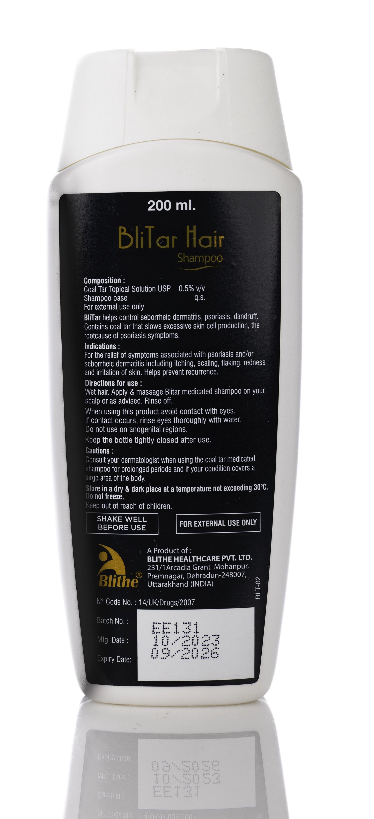 BliTar Hair Shampoo (Coal Tar 0.5%) 200 Ml