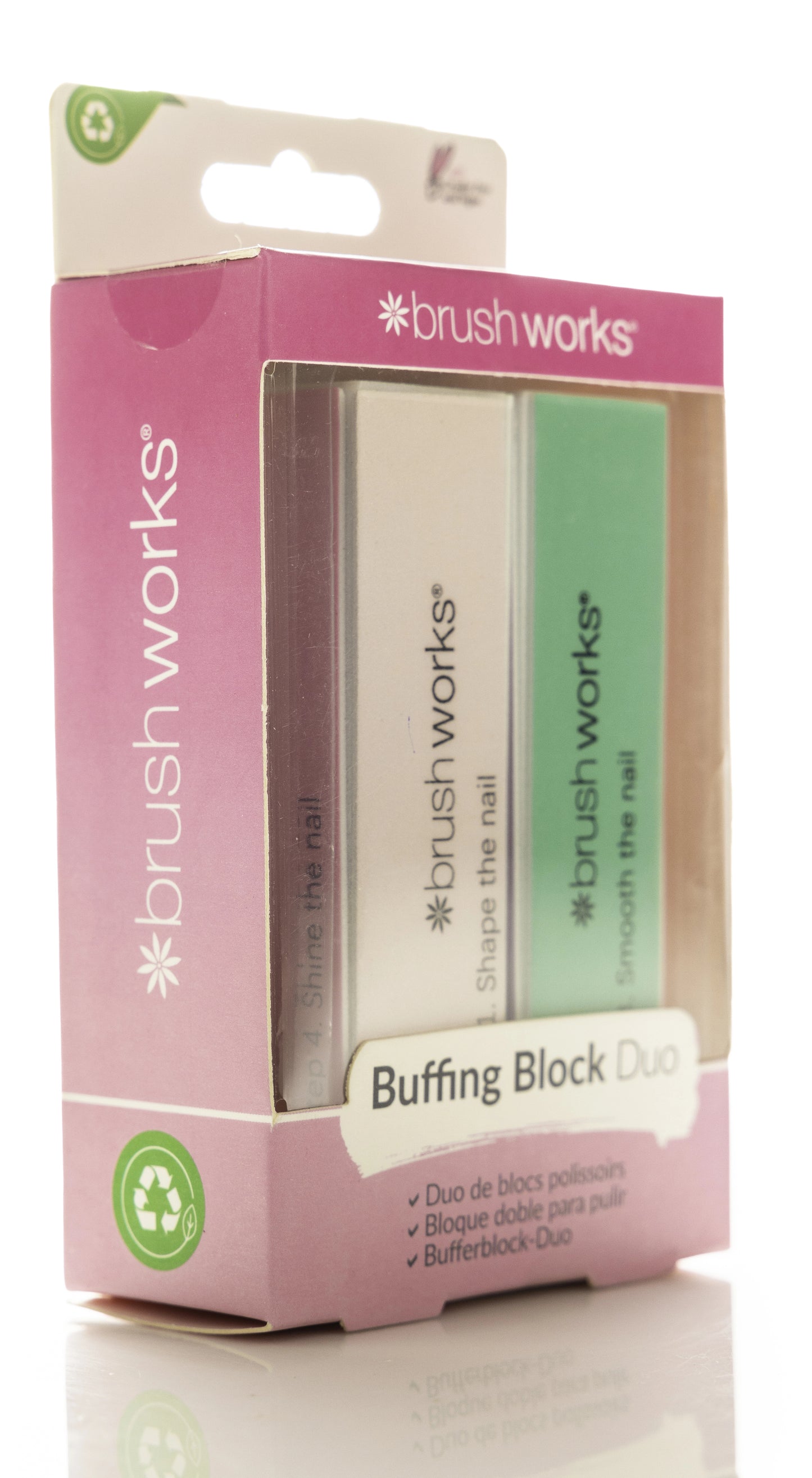 Brushworks Pastel Nail Buffing Blocks Duo 2 Pieces