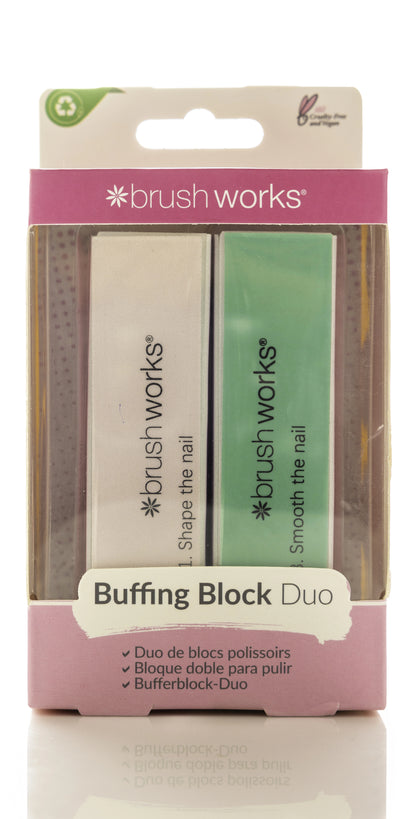 Brushworks Pastel Nail Buffing Blocks Duo 2 Pieces