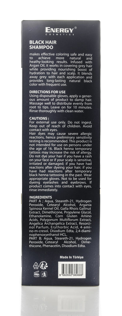 Energy Cosmetics Hair Color Shampoo [Black] 350 Ml