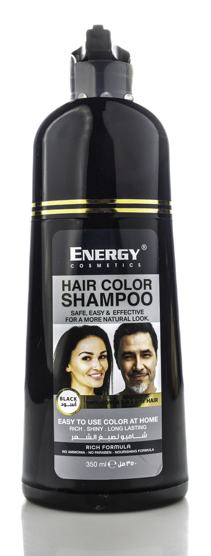 Energy Cosmetics Hair Color Shampoo [Black] 350 Ml