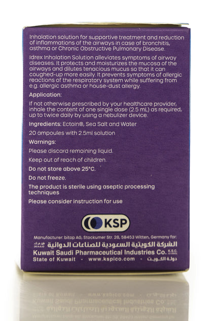 Idrex Inhalation Solution 20X2.5Ml