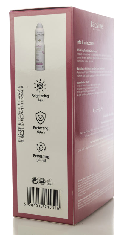 Beesline Whitening Sensitive Zone Cream 50 Ml+ Sensifresh Whitening Sensitive Zone Deodorant 150 Ml Offer Pack