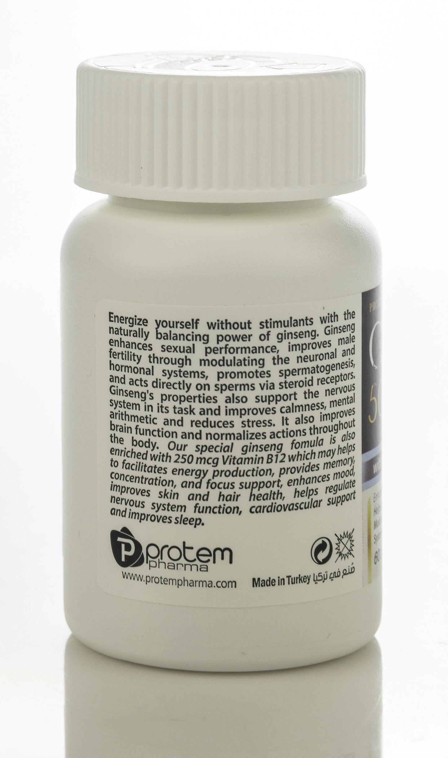 Ginseng 500mg+Vitamin B12 250Mcg 60 Capsule