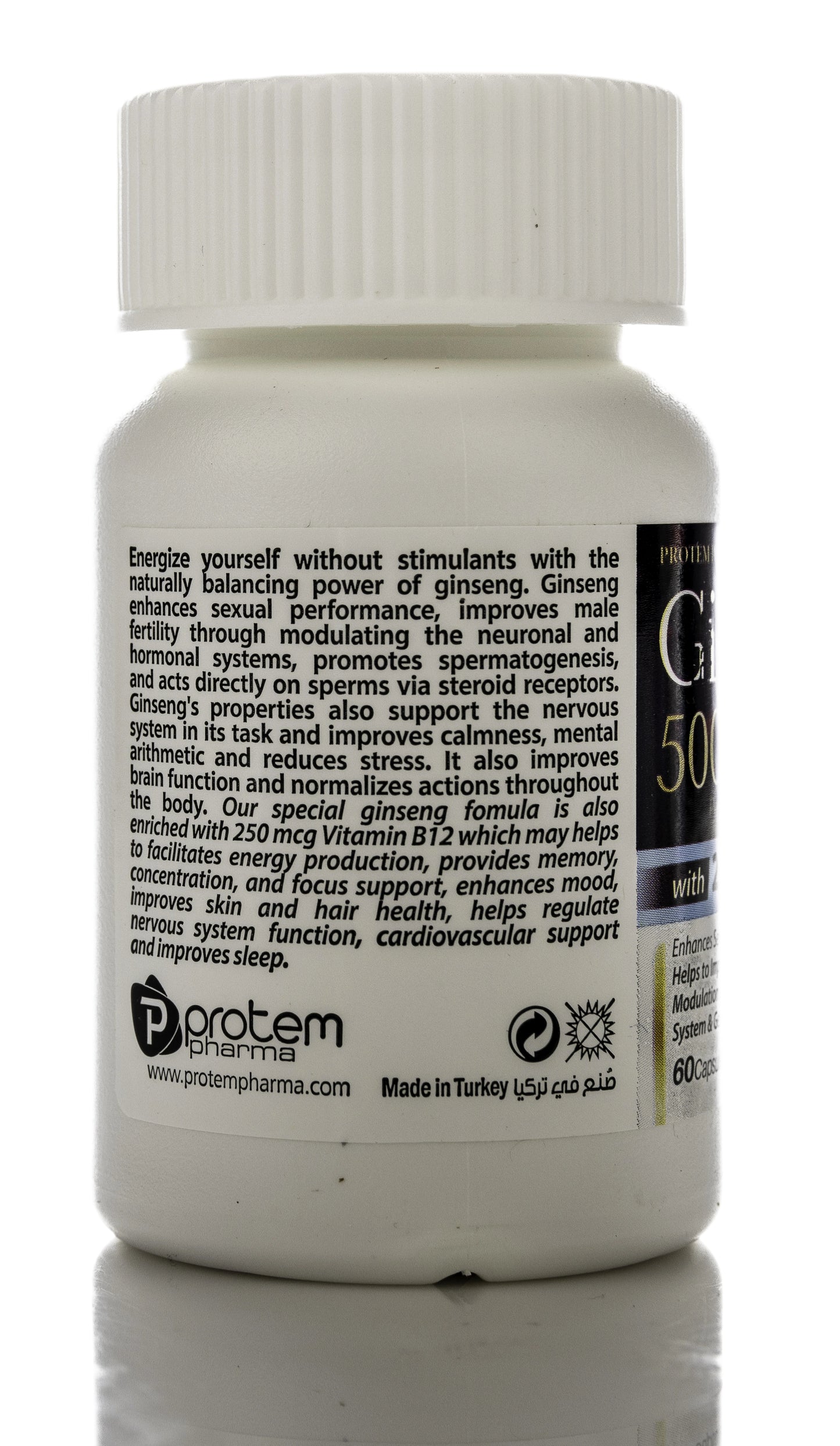 Ginseng 500mg+Vitamin B12 250Mcg 60 Capsule