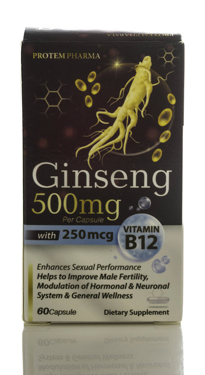 Ginseng 500mg+Vitamin B12 250Mcg 60 Capsule