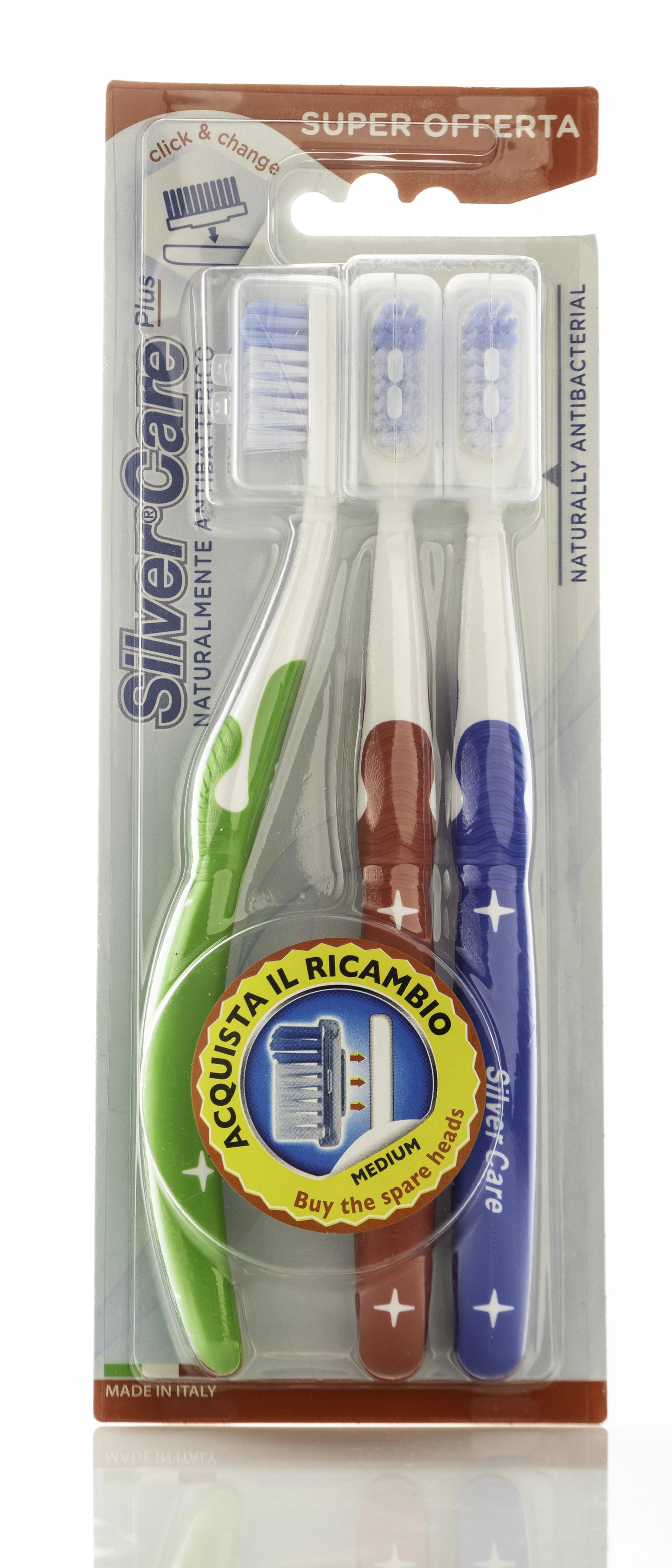 Silver Care Plus Toothbrush Medium 3Pieces-3337