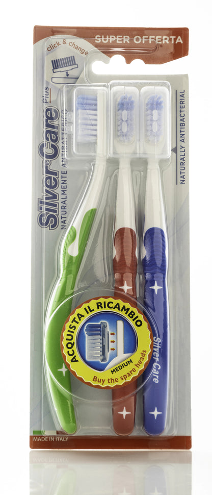Silver Care Plus Toothbrush Medium 3Pieces-3337