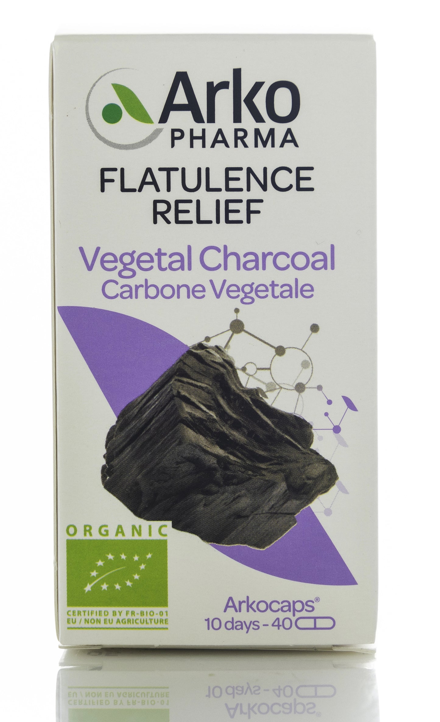 Arkopharma Flatulence Relief Vegetal Charcoal 40 Capsules