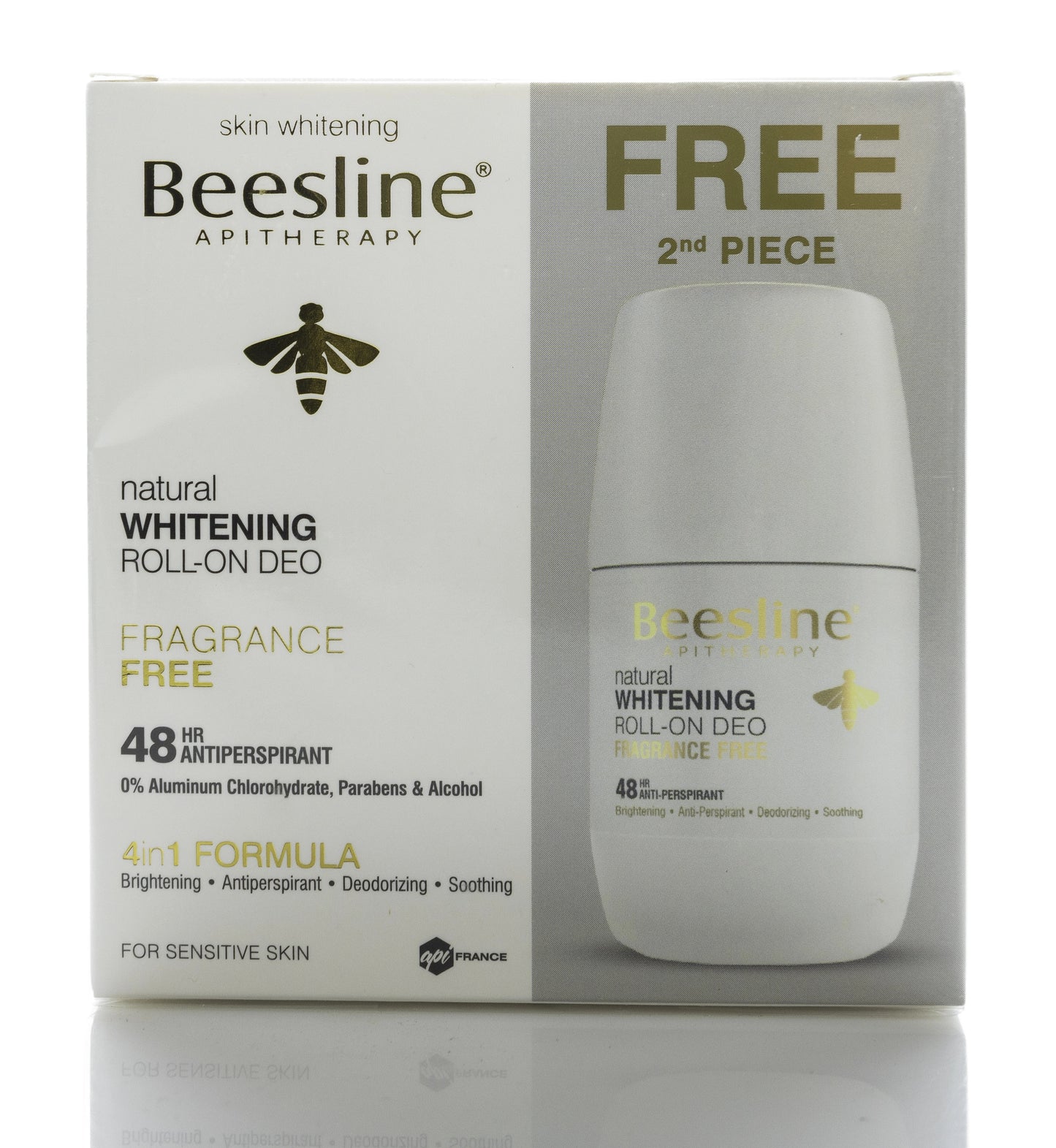 Beesline 48 Hours Whitening Roll On Deo Fragrance Free 50 Ml 1+1 Offer Pack