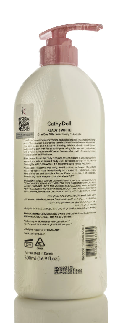 Cathy Doll Ready 2 White One Day Whitener Body Cleanser 500 Ml