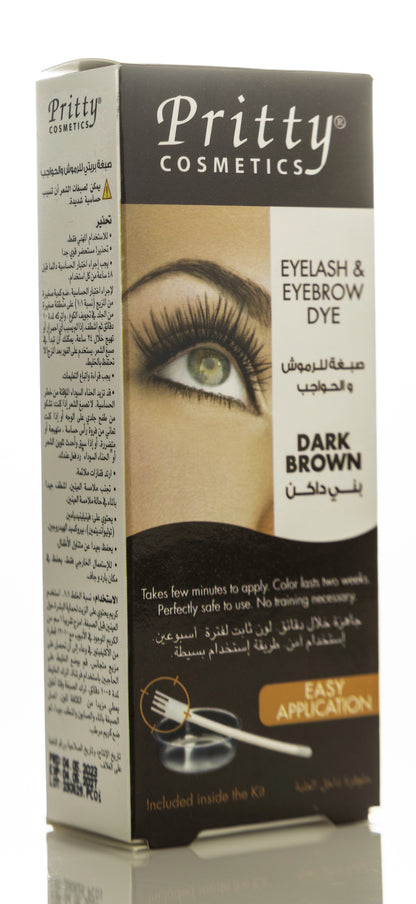 Pritty Eyelash and Eyebrow Dye  Dark Brown (15 Applications)