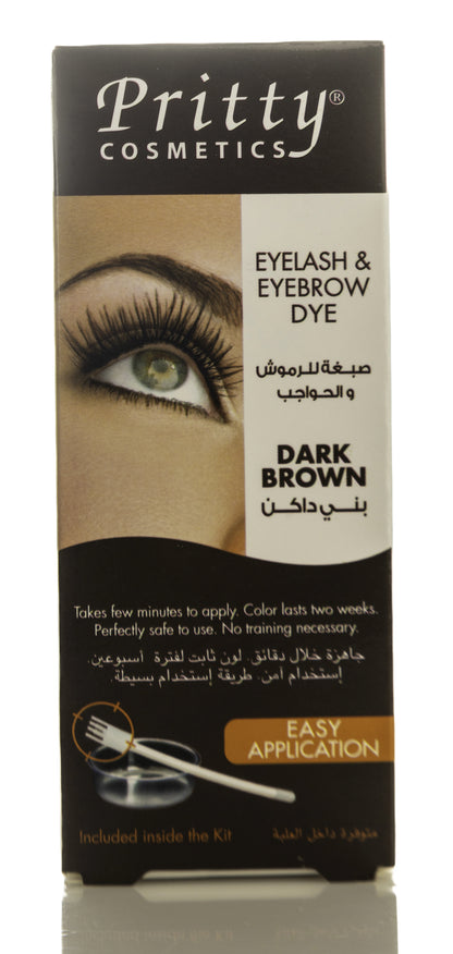 Pritty Eyelash and Eyebrow Dye  Dark Brown (15 Applications)