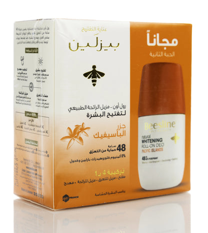 Beesline 48 Hours Whitening Roll On Deo Pacific Islands 50 Ml 1+1 Offer Pack